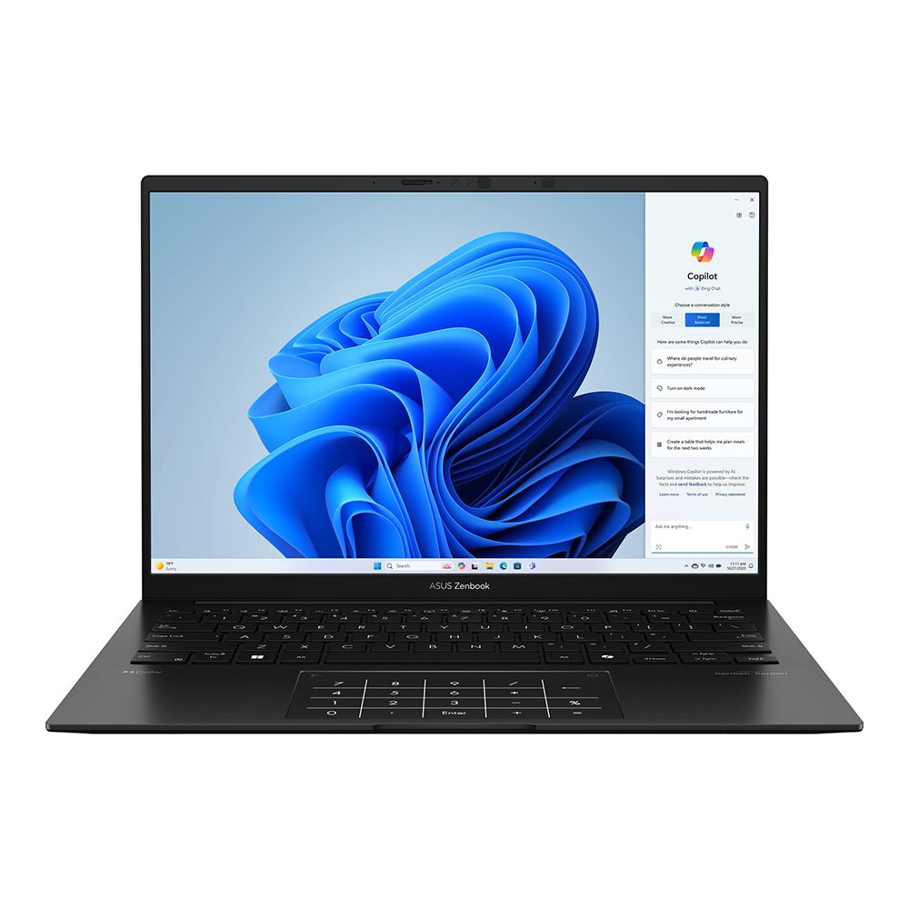 Ноутбук ASUS UM3406GA-QD009 (90NB17R1-M00650-DOS) 14" WUXGA OLED 400N/Ryzen 7 AI 445/32GB/1TB SSD/UMA/DOS/Jade Black