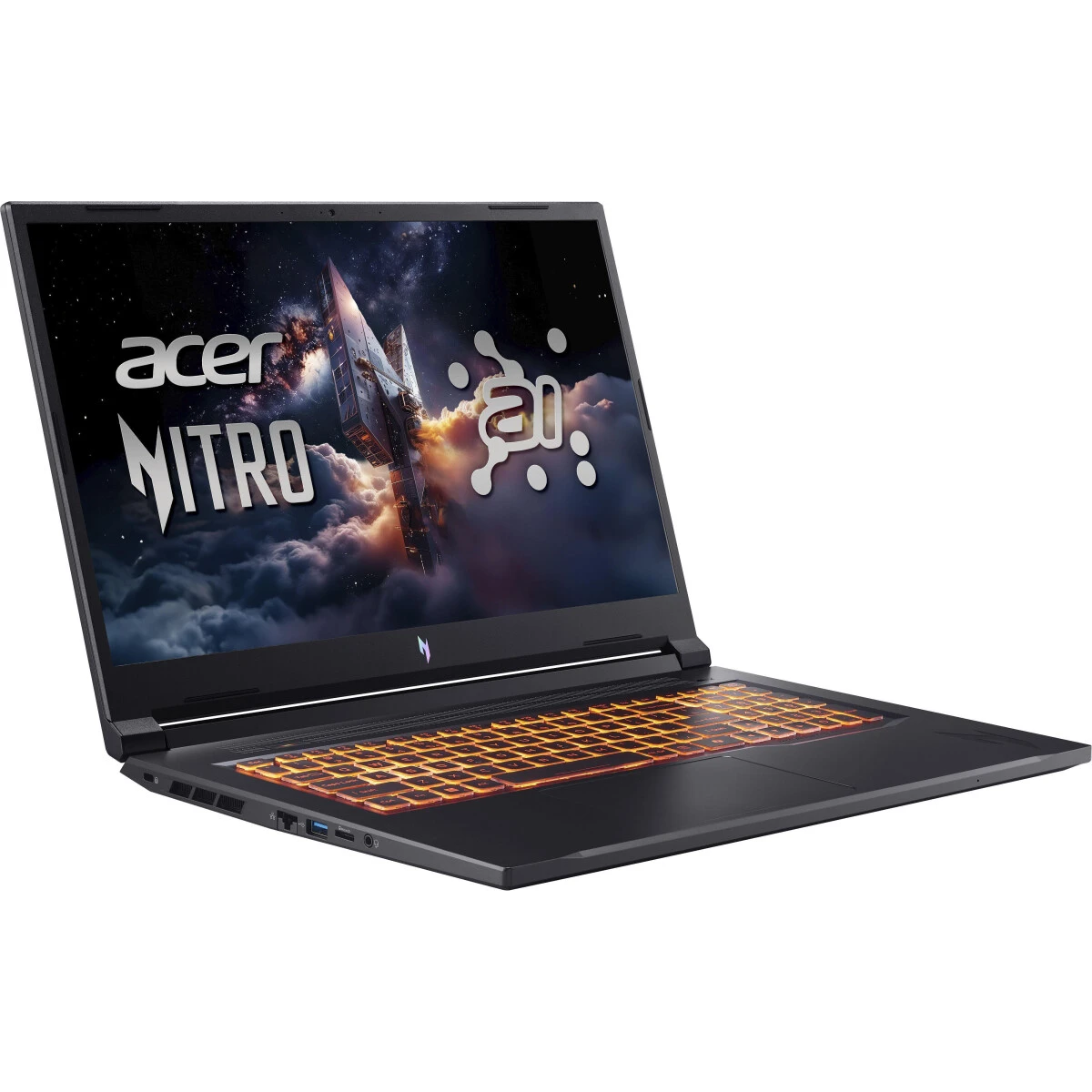 Ноутбук Acer Nitro V 17 AI ANV17-41-R1E4 (NH.QYVCD.00B) Ryzen 7 260 16Gb SSD512Gb NVIDIA GeForce RTX 5060 8Gb 17.3" IPS FHD (1920x1080)безОС black WiFi